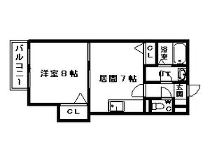 ハイツプロキオン(1DK/3階)の間取り写真