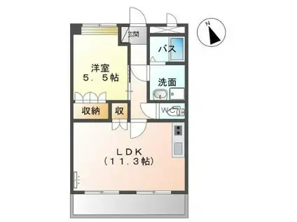 リバーブリーズ・天辰(1LDK/1階)の間取り写真