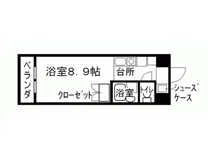 TIMESGARDEN(1K/4階)の間取り写真