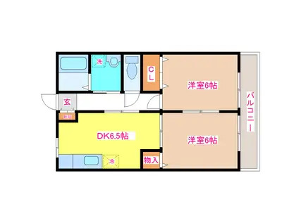 ハイムM(2DK/2階)の間取り写真