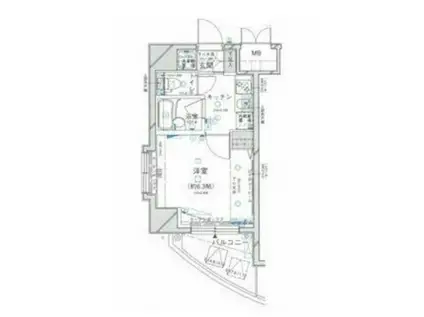 パレステュディオ芝浦東京ベイ(1K/3階)の間取り写真