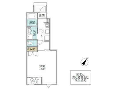 PRENDRE(1K/1階)の間取り写真