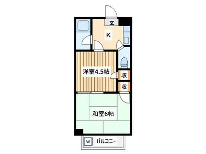 パークサイド相模(2K/1階)の間取り写真
