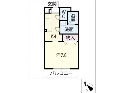 ユートピア垣鼻III(1K/3階)の間取り写真