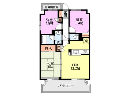 ウエストコート愛宕(3LDK/4階)の間取り写真