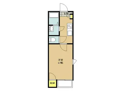 レオネクストシャトン(1K/1階)の間取り写真