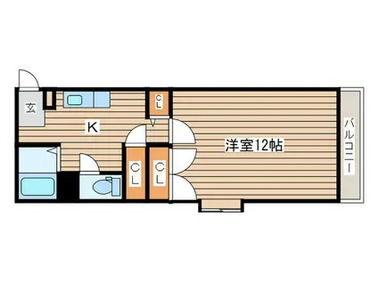 プロミネンス萩野町(1K/3階)の間取り写真