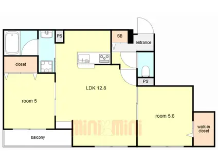TOURSOLEIL(2LDK/3階)の間取り写真