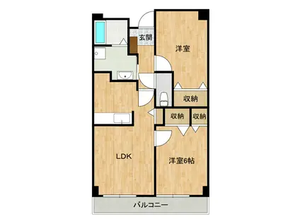エスポワール辻II(2LDK/4階)の間取り写真