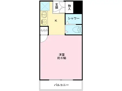 エルベコート泉大津(ワンルーム/3階)の間取り写真