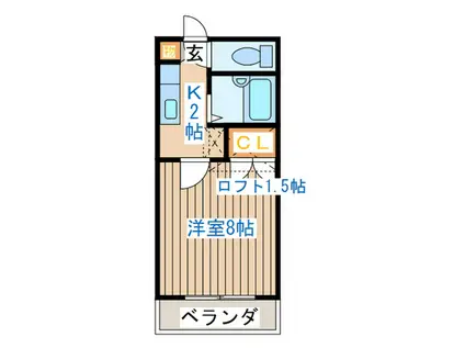 CASTOR COURT(1K/1階)の間取り写真