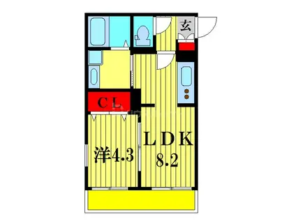 ルピナス(1LDK/1階)の間取り写真