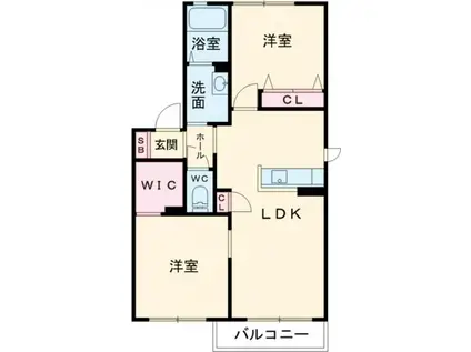 グランドパルク  A棟(2LDK/1階)の間取り写真