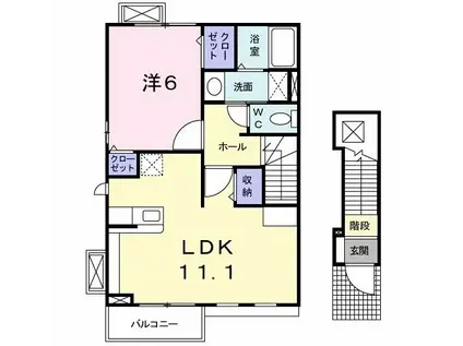 ボニータ(1LDK/2階)の間取り写真