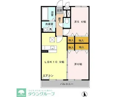 スカイヒル横濱六ッ川B(2LDK/3階)の間取り写真