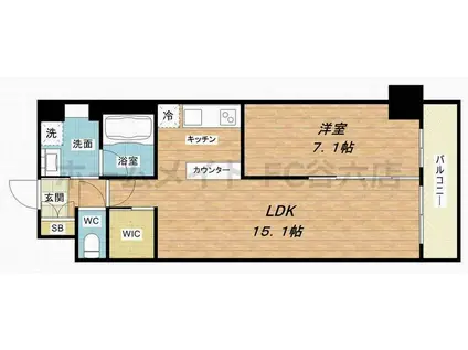 プレジオ本町(1LDK/7階)の間取り写真