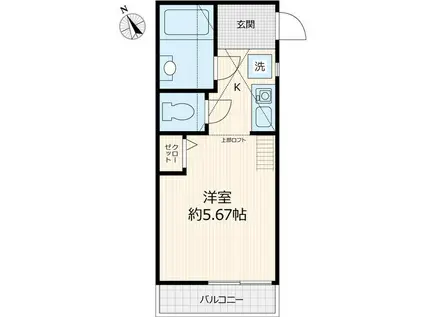 G・Aタウン 上星川(1K/2階)の間取り写真