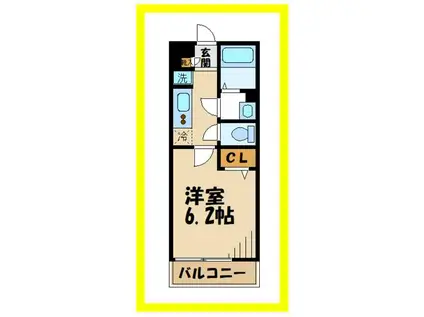 リブリコンフォーティア(1K/2階)の間取り写真