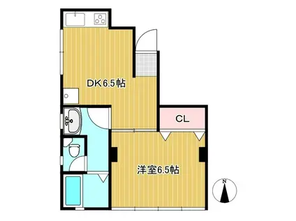 やまとみビル(1DK/4階)の間取り写真