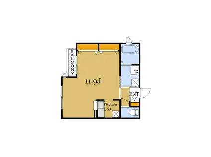 シャルムII(1K/2階)の間取り写真