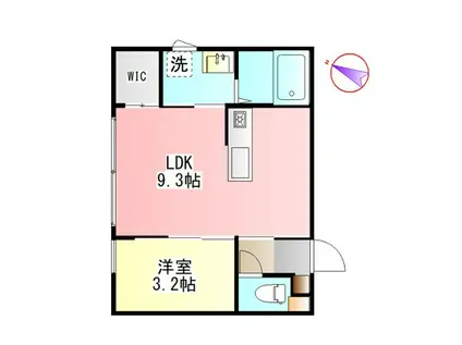 KOS NOGINOMORI(1LDK/1階)の間取り写真