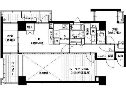 カレ スピラル(2LDK/10階)の間取り写真