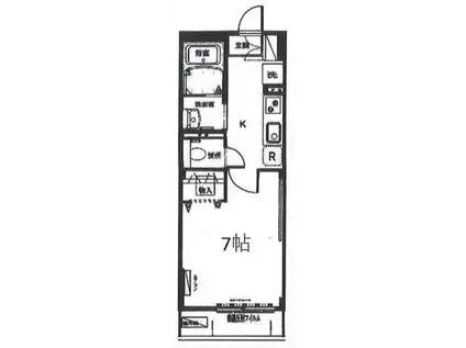 ヴィラタチバナI(1K/3階)の間取り写真