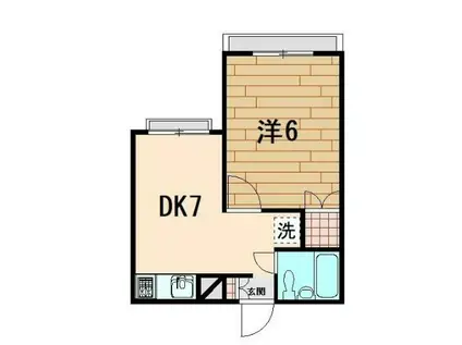 ラ フォンテ越谷(1DK/4階)の間取り写真