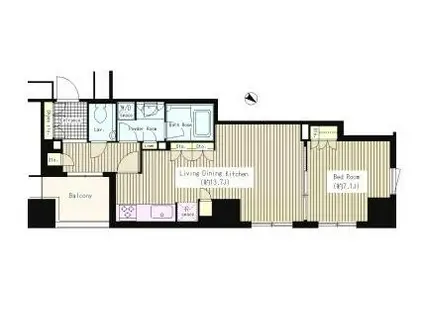 PARK COURT GEO 永田町(1LDK/3階)の間取り写真