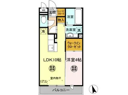 スターブル(1LDK/2階)の間取り写真