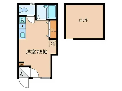 シティハウス東京大島(ワンルーム/1階)の間取り写真