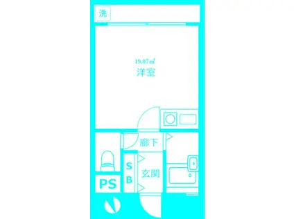 マメドハウス(ワンルーム/3階)の間取り写真