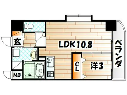 出屋敷館(1LDK/4階)の間取り写真