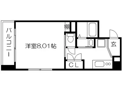 プラネシア京阪出町柳(1K/3階)の間取り写真