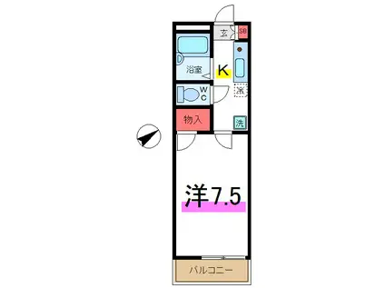 東栄王子ハイツ(1K/1階)の間取り写真