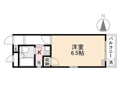 オーレックス郷東(1K/1階)の間取り写真