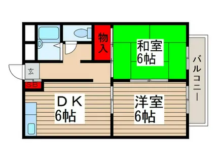 日暮ハイツ(2DK/2階)の間取り写真