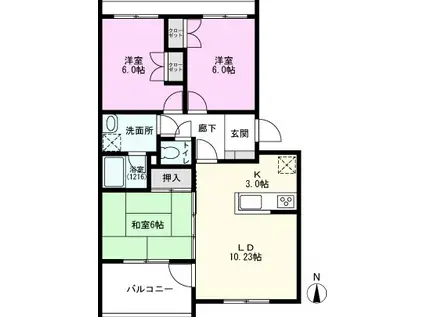 マスタピースI(3LDK/2階)の間取り写真