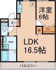 あおなみ線 中島駅(愛知) 徒歩18分 2階建 築24年(1LDK/1階)の間取り写真
