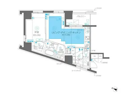 ZOOM方南町 ズーム方南町(1LDK/4階)の間取り写真