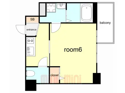 CION KOBE BAYSIDE(1K/5階)の間取り写真