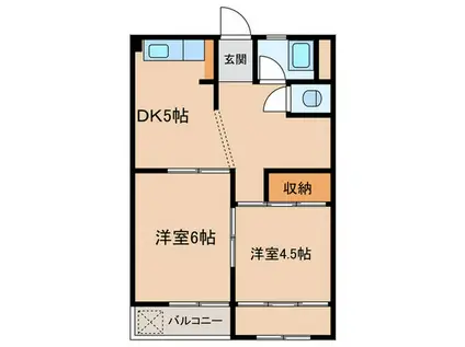 マンション賛栄(2DK/2階)の間取り写真