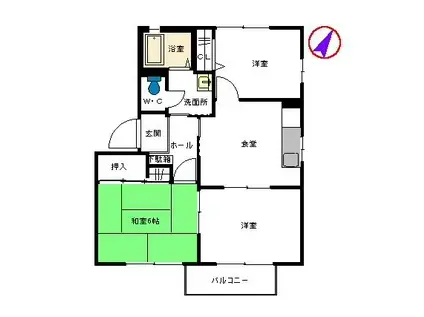 シャーメゾン古城  A棟(3K/2階)の間取り写真
