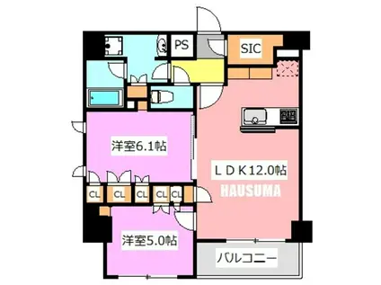 ザ・パークハビオ駒込(2LDK/7階)の間取り写真