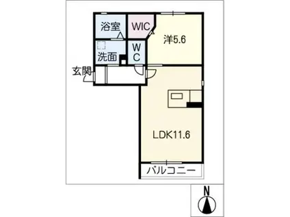 エスティール(1LDK/1階)の間取り写真