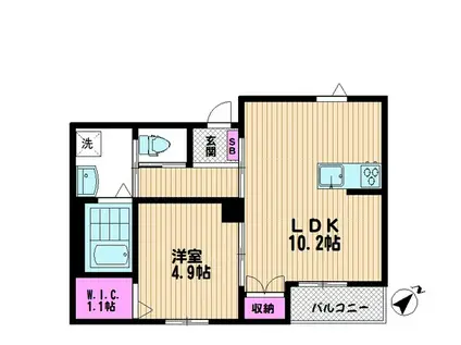 プチ フィーユ(1LDK/2階)の間取り写真