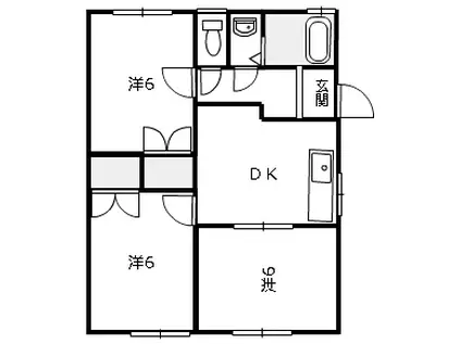 ハイツ三ツ石(3DK/1階)の間取り写真