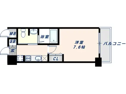 エスリード森ノ宮駅前(1K/3階)の間取り写真