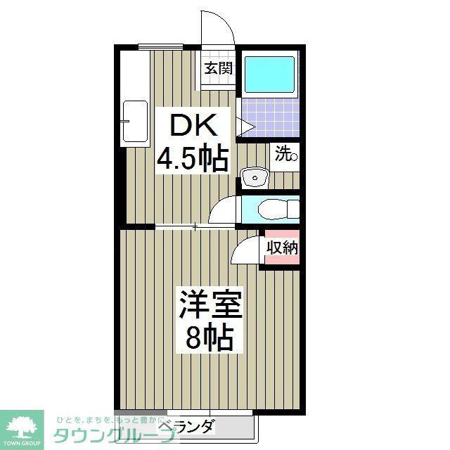 佐波ハイツ(1K/2階)の間取り写真