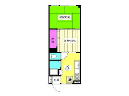 松原マンション(2K/4階)の間取り写真